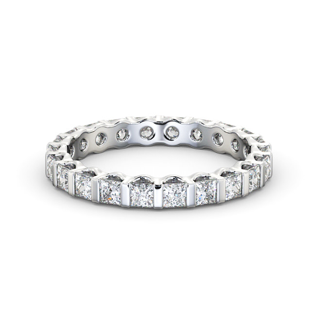 Full Eternity Princess Diamond Ring 9K White Gold - Delilah FE58_WG_FLAT