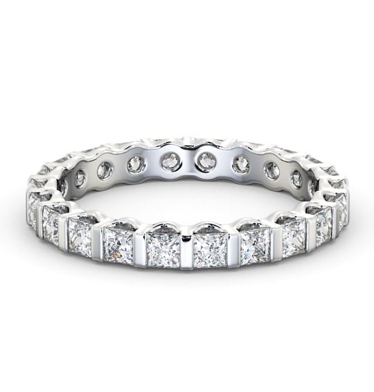 Full Eternity Princess Diamond Tension Set Ring 18K White Gold FE58_WG_THUMB2 