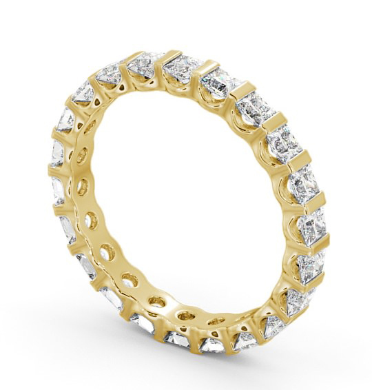 Full Eternity Princess Diamond Tension Set Ring 18K Yellow Gold FE58_YG_THUMB1 