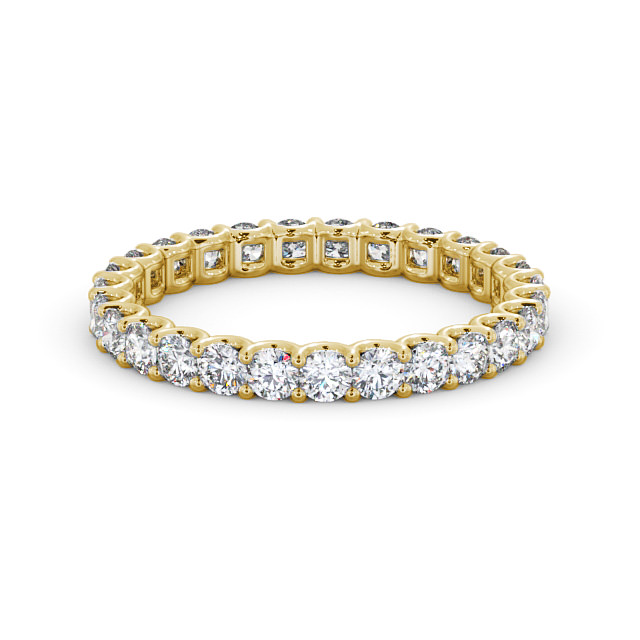 Full Eternity Round Diamond Ring 9K Yellow Gold - Kitorel FE59_YG_FLAT