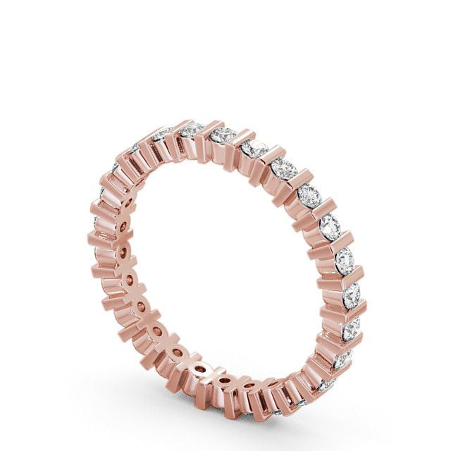 Full Eternity Round Diamond Ring 9K Rose Gold - Feldy FE5_RG_SIDE