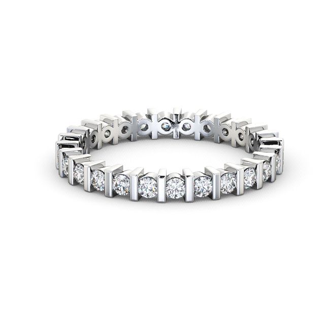 Full Eternity Round Diamond Ring 9K White Gold - Feldy FE5_WG_FLAT