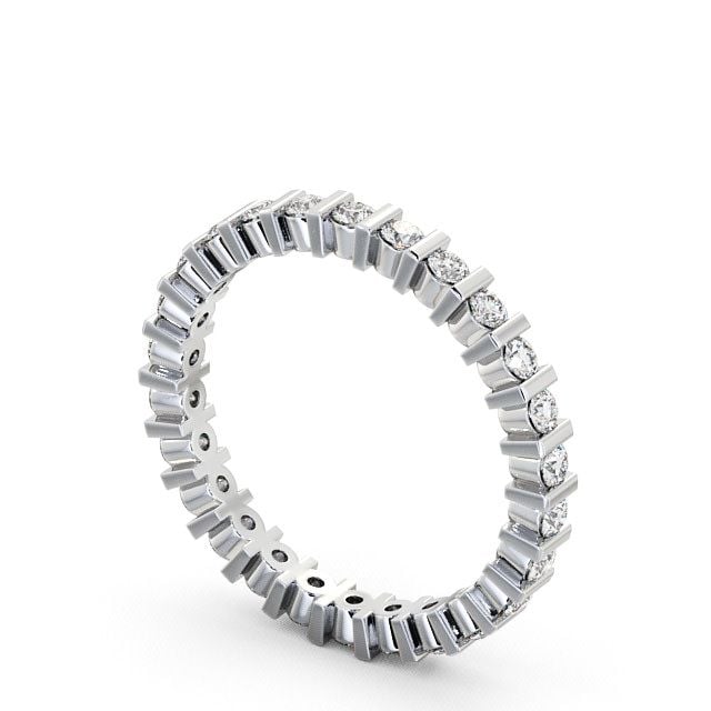 Full Eternity Round Diamond Ring 18K White Gold - Feldy FE5_WG_SIDE