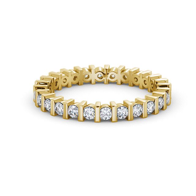Full Eternity Round Diamond Ring 9K Yellow Gold - Feldy FE5_YG_FLAT