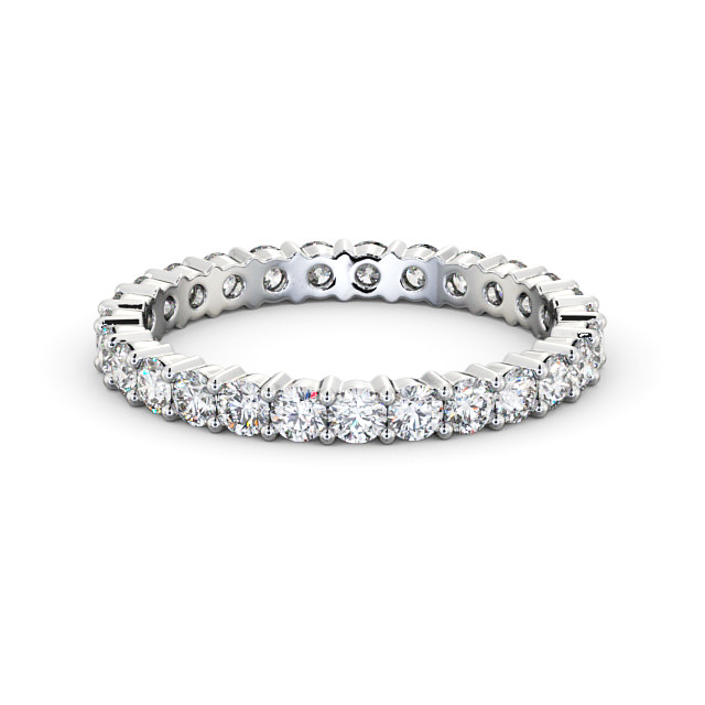 Full Eternity Round Diamond Ring 18K White Gold - Sevilla FE60_WG_FLAT
