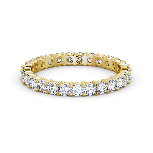 Full Eternity Round Diamond Ring 18K Yellow Gold - Sevilla FE60_YG_FLAT