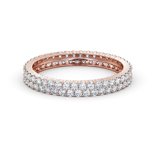 Full Eternity Round Diamond Ring 18K Rose Gold - Marbella FE61_RG_FLAT