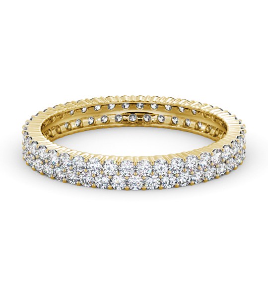 Full Eternity Round Diamond Double Row Ring 18K Yellow Gold FE61_YG_THUMB2 