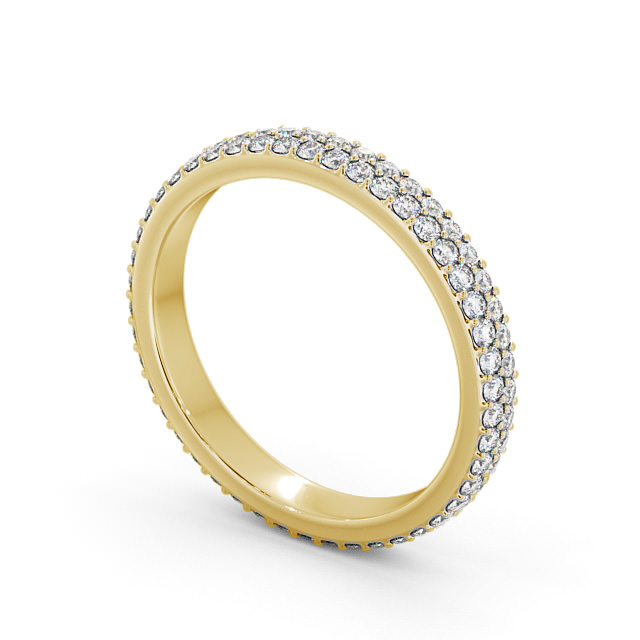 Full Eternity Round Diamond Ring 18K Yellow Gold - Brigitte FE62_YG_SIDE