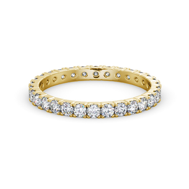 Full Eternity Round Diamond Ring 9K Yellow Gold - Eugenia FE64_YG_FLAT