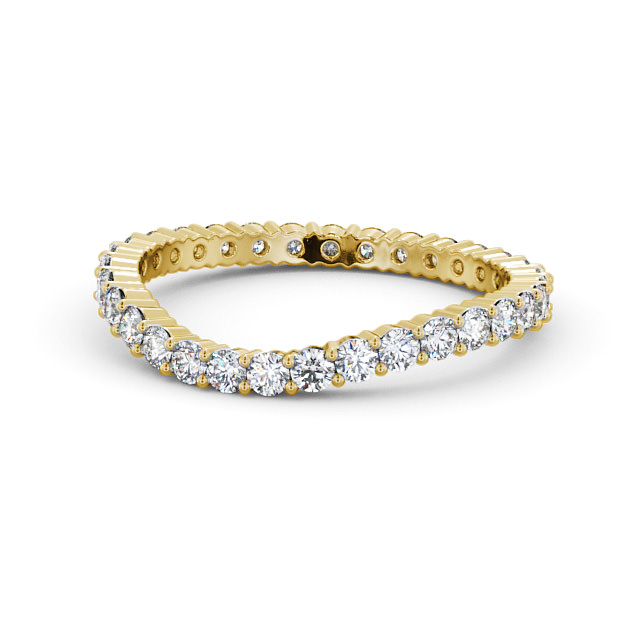 Full Eternity Round Diamond Ring 9K Yellow Gold - Dangira FE66_YG_FLAT