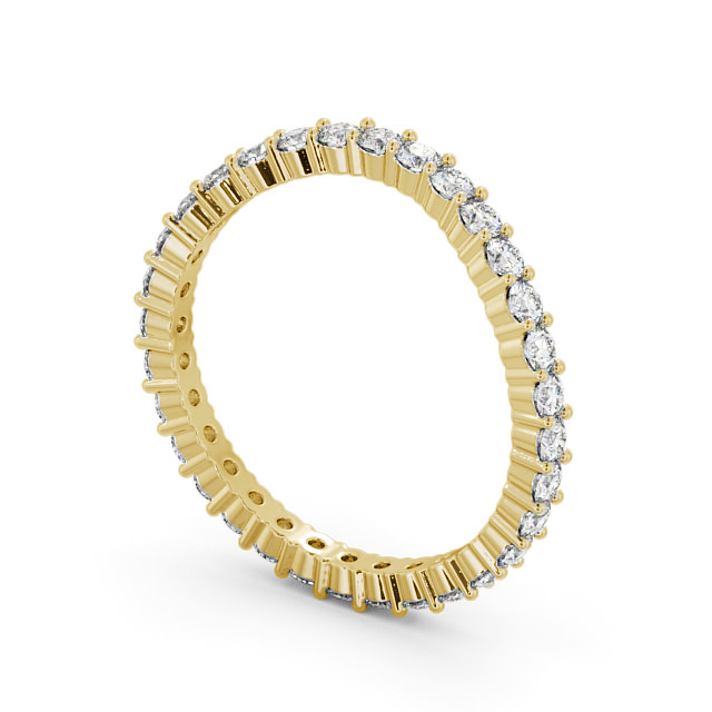 Full Eternity Round Diamond Ring 9K Yellow Gold - Dangira FE66_YG_SIDE