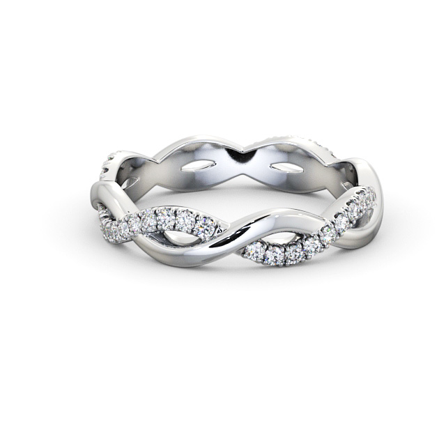 Full Eternity 0.30ct Diamond Ring 9K White Gold - Luzine FE67_WG_FLAT