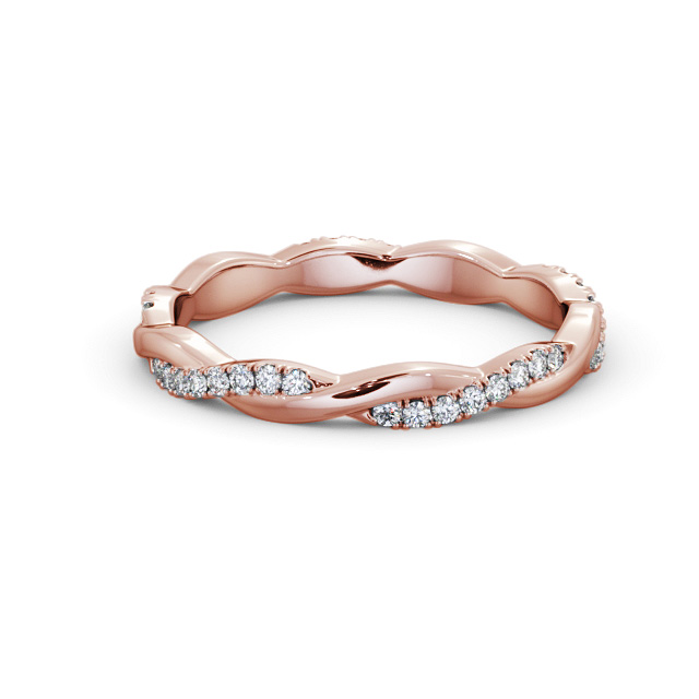 Ladies Round Diamond 0.20ct Wedding Ring 18K Rose Gold - Sierra FE69_RG_FLAT