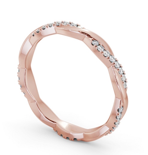 Ladies Round Diamond 0.20ct Crossover Wedding Ring 18K Rose Gold FE69_RG_THUMB1