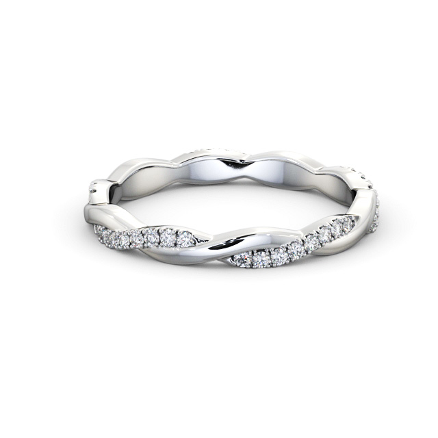 Ladies Round Diamond 0.20ct Wedding Ring 9K White Gold - Sierra FE69_WG_FLAT