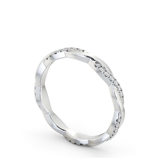 Ladies Round Diamond 0.20ct Wedding Ring Platinum - Sierra FE69_WG_SIDE