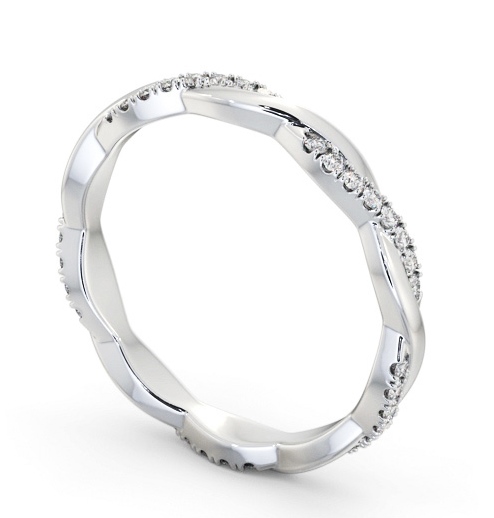 Ladies Round Diamond 0.20ct Crossover Wedding Ring Palladium FE69_WG_THUMB1 