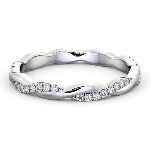 Ladies Round Diamond 0.20ct Crossover Wedding Ring Palladium FE69_WG_THUMB2 