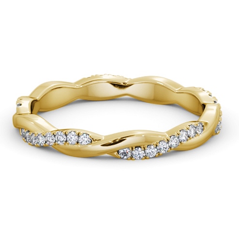 Ladies Round Diamond 0.20ct Crossover Wedding Ring 18K Yellow Gold FE69_YG_THUMB2 