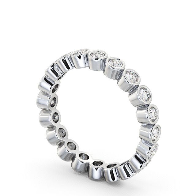 Full Eternity Round Diamond Ring 9K White Gold - Perivale FE6_WG_SIDE