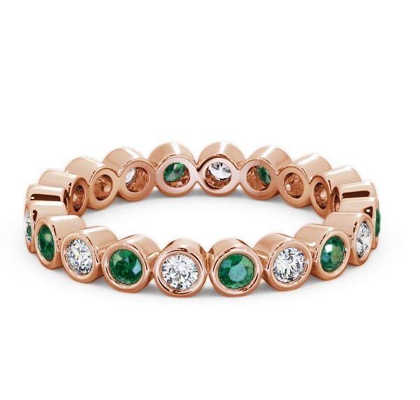 Full Eternity Emerald and Diamond 0.60ct Ring 9K Rose Gold - Perivale FE6GEM_RG_EM_THUMB2 