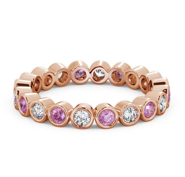  Full Eternity Pink Sapphire and Diamond 0.70ct Ring 18K Rose Gold - Perivale FE6GEM_RG_PS_THUMB2 