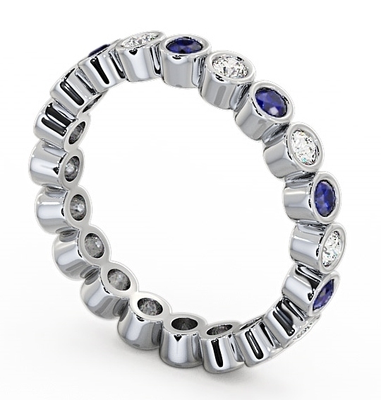 Full Eternity Blue Sapphire and Diamond 0.70ct Ring 18K White Gold FE6GEM_WG_BS_THUMB1 