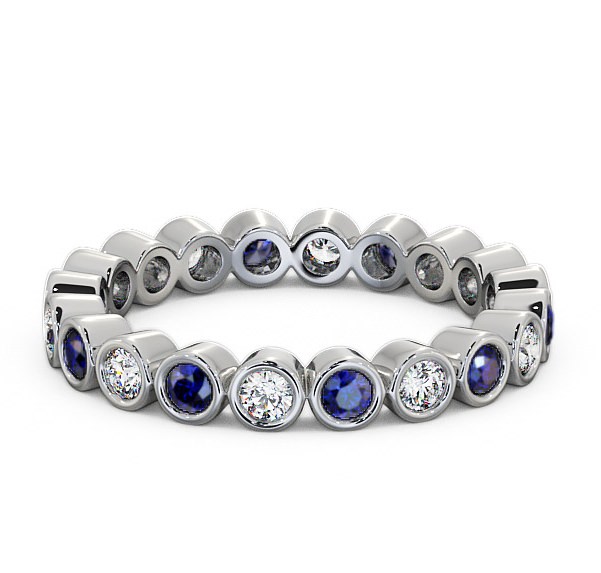  Full Eternity Blue Sapphire and Diamond 0.70ct Ring Platinum - Perivale FE6GEM_WG_BS_THUMB2 