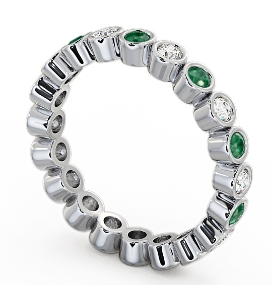 Full Eternity Emerald and Diamond 0.60ct Ring Palladium FE6GEM_WG_EM_THUMB1