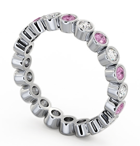 Full Eternity Pink Sapphire and Diamond 0.70ct Ring 9K White Gold FE6GEM_WG_PS_THUMB1