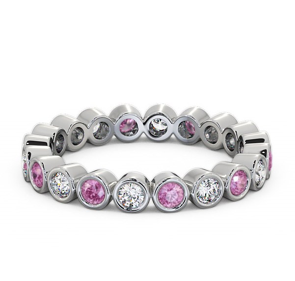  Full Eternity Pink Sapphire and Diamond 0.70ct Ring Palladium - Perivale FE6GEM_WG_PS_THUMB2 
