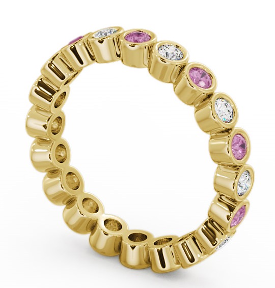 Full Eternity Pink Sapphire and Diamond 0.70ct Ring 18K Yellow Gold FE6GEM_YG_PS_THUMB1