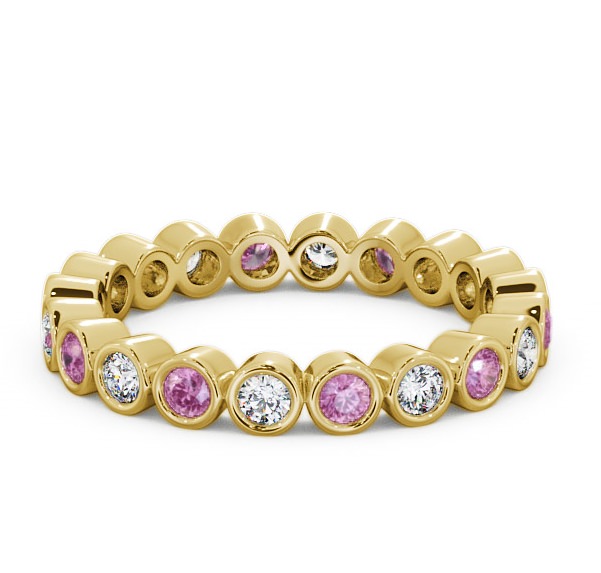  Full Eternity Pink Sapphire and Diamond 0.70ct Ring 18K Yellow Gold - Perivale FE6GEM_YG_PS_THUMB2 