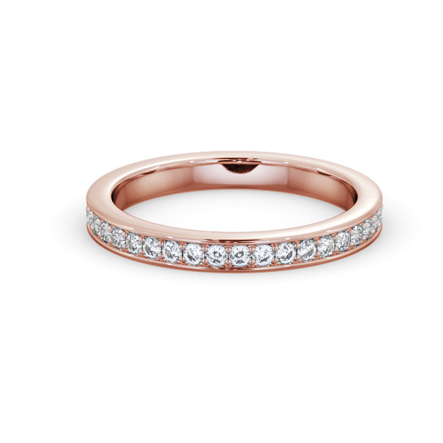 Full Eternity Round Diamond Ring 18K Rose Gold - Amari FE70_RG_FLAT