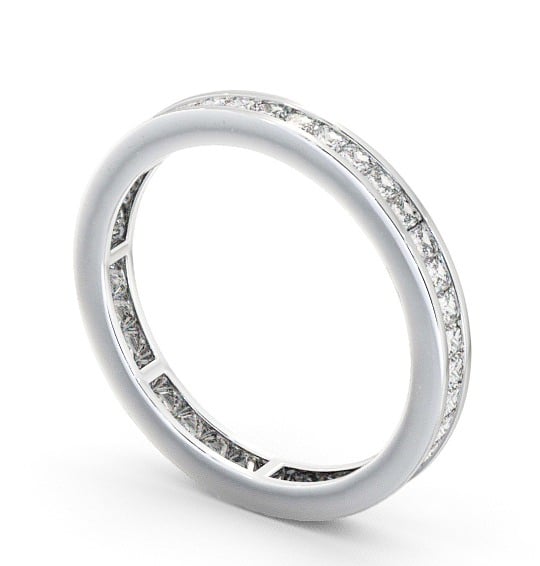 Full Eternity Princess Diamond Channel Set Ring 18K White Gold FE7_WG_THUMB1 