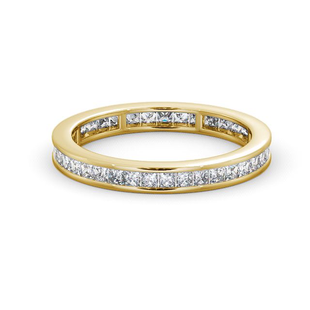 Full Eternity Princess Diamond Ring 18K Yellow Gold - Belmont FE7_YG_FLAT