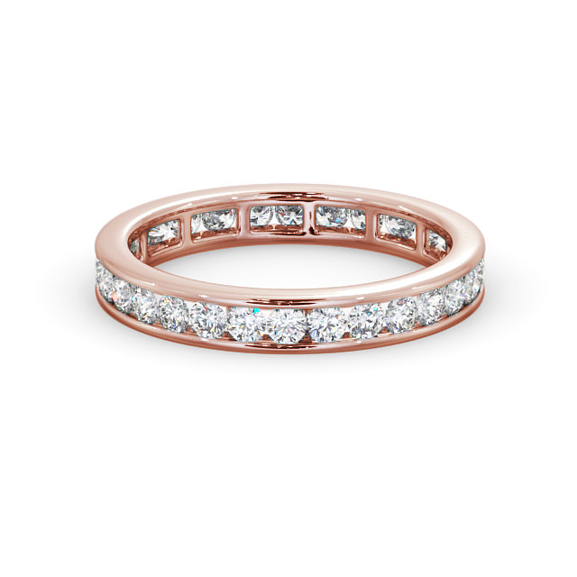 Full Eternity Round Diamond Ring 9K Rose Gold - Ardeley FE8_RG_FLAT