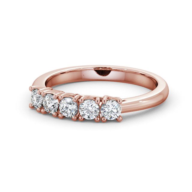 Five Stone Round Diamond Ring 18K Rose Gold - Dewsbury FV10_RG_FLAT