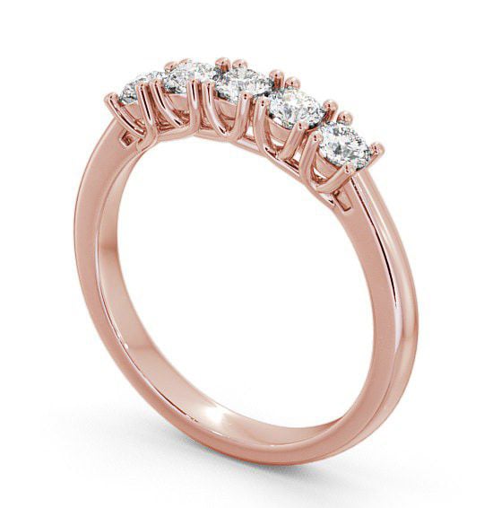 Five Stone Round Diamond Sweeping Prongs Ring 9K Rose Gold FV10_RG_THUMB1 