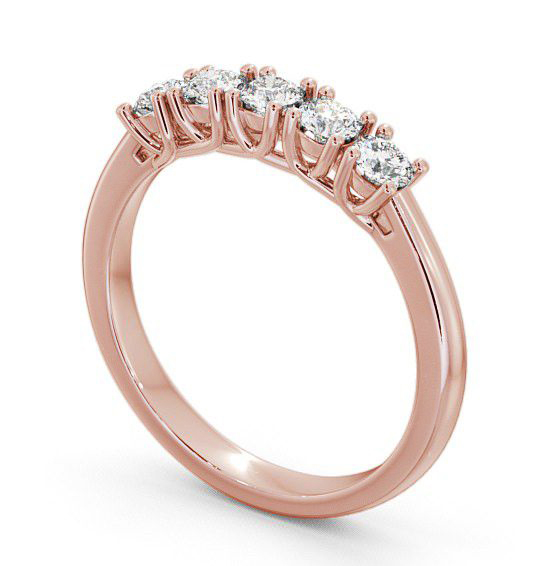 Five Stone Round Diamond Sweeping Prongs Ring 9K Rose Gold FV10_RG_THUMB1