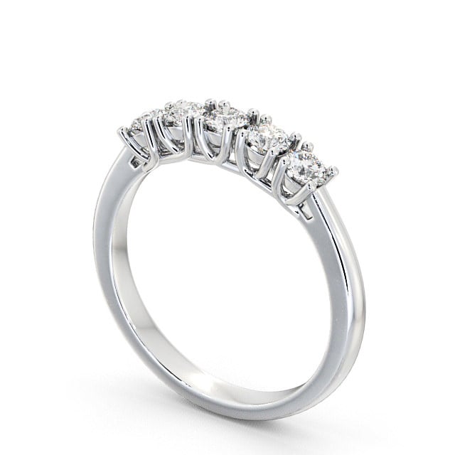 Five Stone Round Diamond Ring 18K White Gold - Dewsbury FV10_WG_SIDE