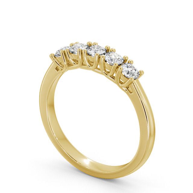 Five Stone Round Diamond Ring 18K Yellow Gold - Dewsbury FV10_YG_SIDE