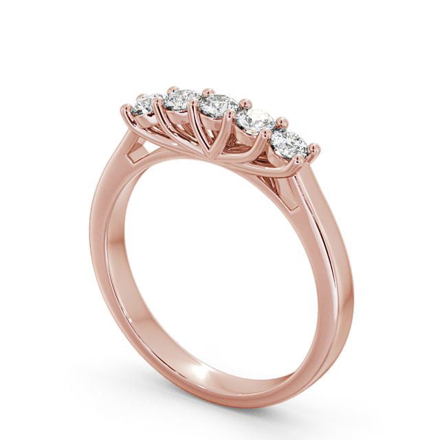 Five Stone Round Diamond Ring 9K Rose Gold - Oxford