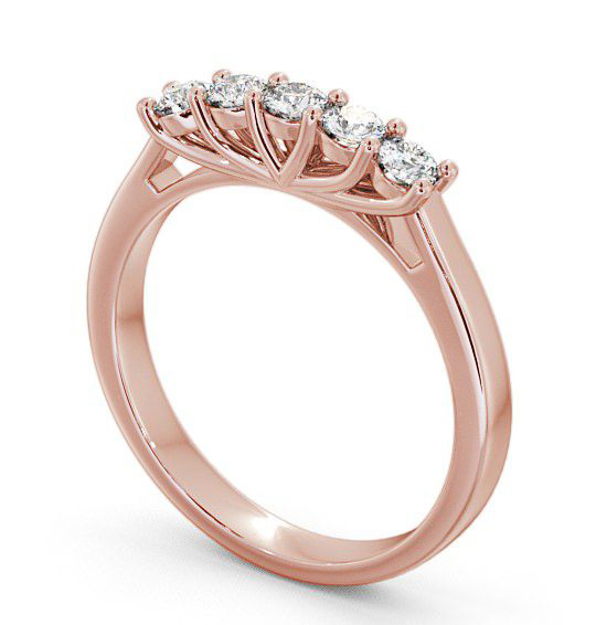 Five Stone Round Diamond Prong Set Ring 18K Rose Gold FV11_RG_THUMB1 