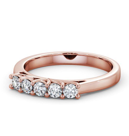 Five Stone Round Diamond Prong Set Ring 9K Rose Gold FV11_RG_THUMB2 