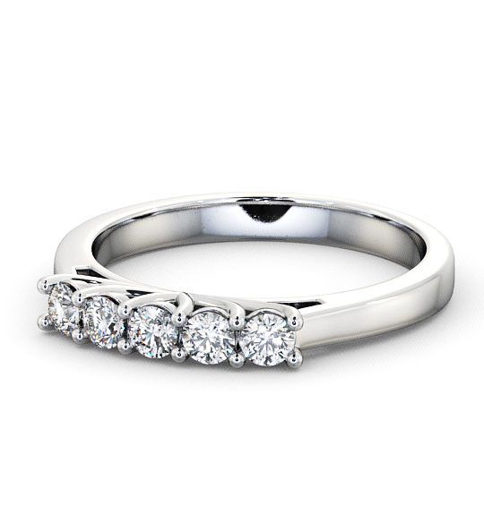  Five Stone Round Diamond Ring Platinum - Oxford FV11_WG_THUMB2 