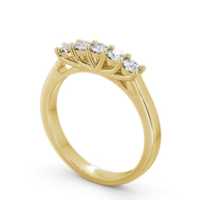 Five Stone Round Diamond Ring 18K Yellow Gold - Oxford FV11_YG_SIDE