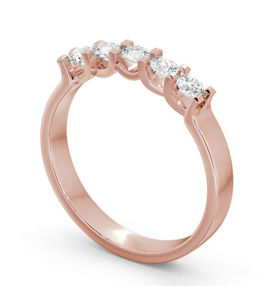 Five Stone Round Diamond Sweeping Prongs Ring 9K Rose Gold FV12_RG_THUMB1