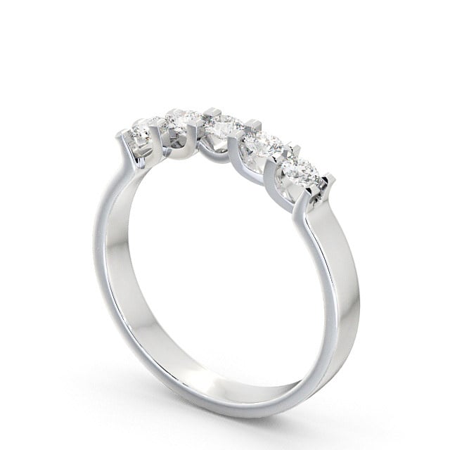 Five Stone Round Diamond Ring Palladium - Worley FV12_WG_SIDE